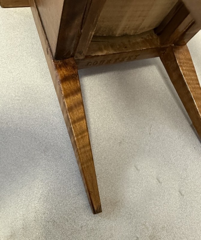 Miniature strong tiger maple table Contemporary . Strong tiger grain 2 drawers gallery