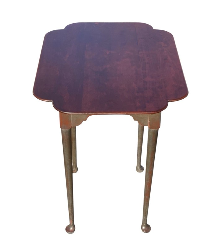 Vintage Queen Anne Style Eldred Wheeler Cherry Side Table With Scalloped Top gallery