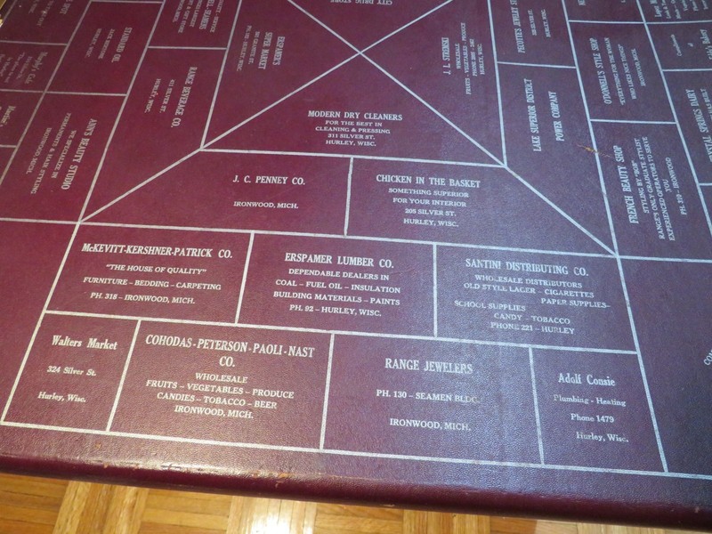 Vintage 1940's Advertising Wood Folding Game Card Table Hurley WI Ironwood MI gallery