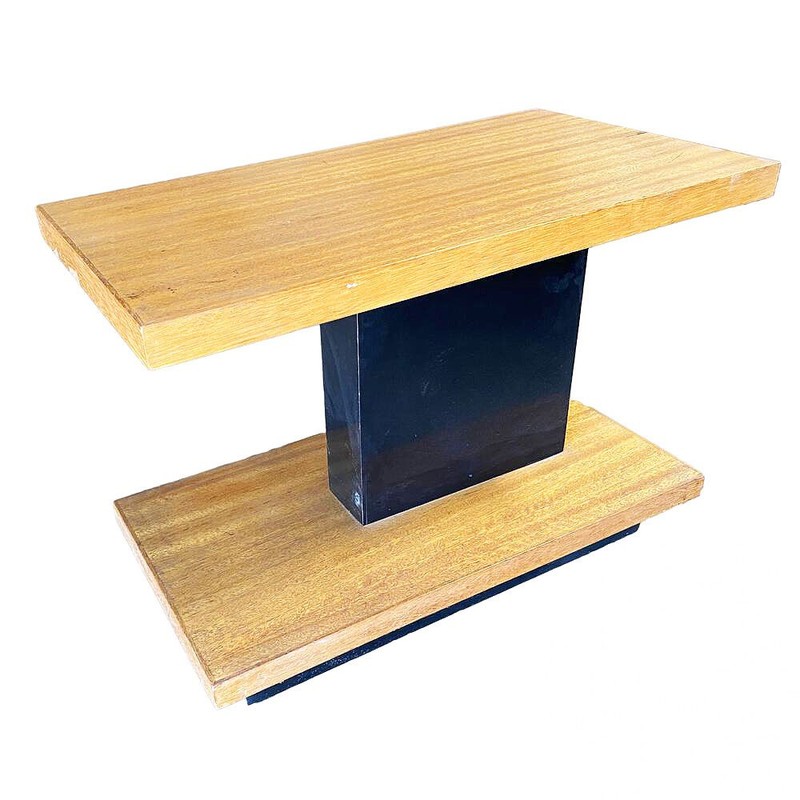 Paul Frankl Inspired Mid-Century Two Tone Walnut Side End Tables, Pair gallery