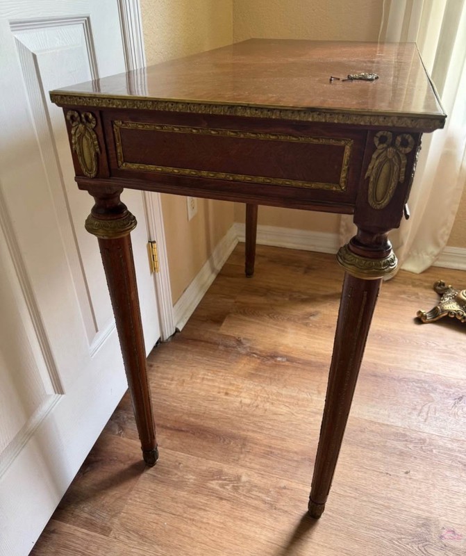 19th Rectangular Bouillotte Louis XVI Desk Table with Bronze Ornaments🎀 gallery