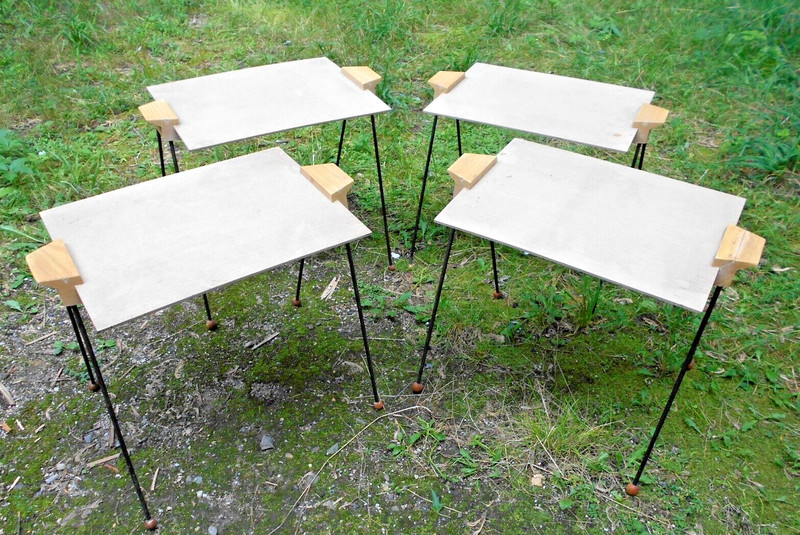 VINTAGE SET OF 4 MID CENTURY STACKING TABLES gallery