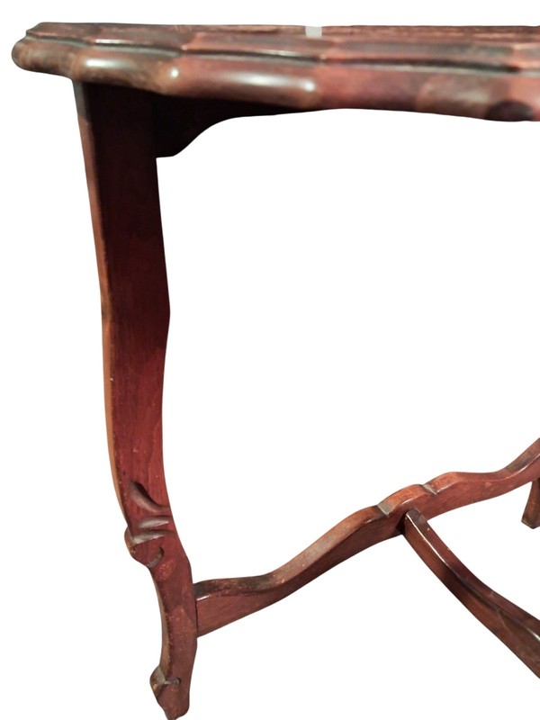 Antique Carved Swan Half Moon Wood Accent Table 24"H x 24"W x 12"D gallery