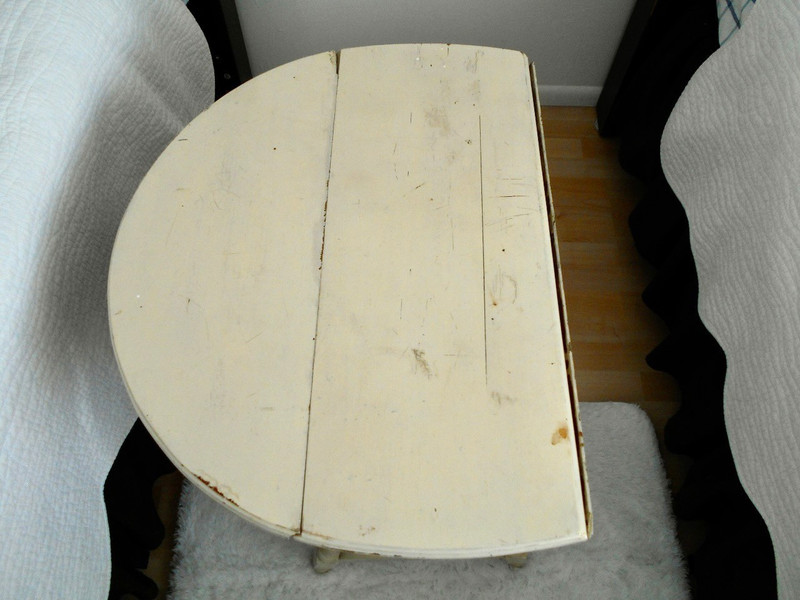 ANTIQUE BUTTERFLY DROP-LEAF TABLE * Paint over Maple * Early 1900's * 24"High gallery