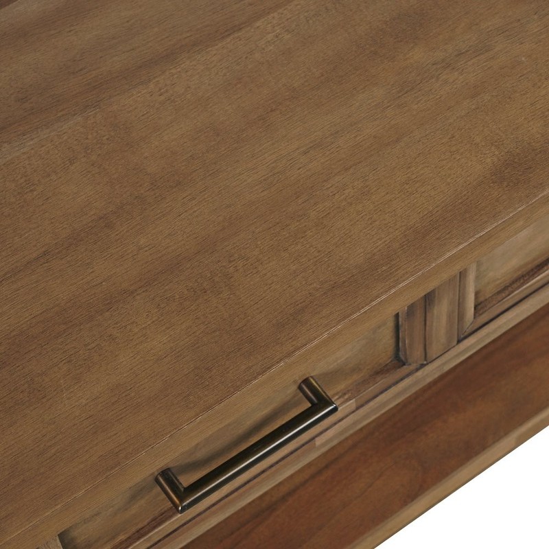 Claremont Transitional Rustic Wood Lift-Top Coffee Table with Wheels gallery