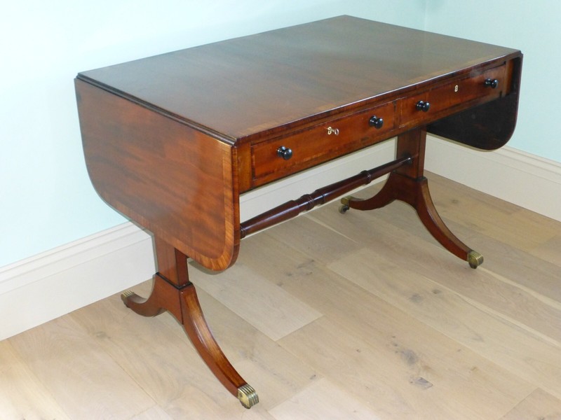 Antique Regency Georgian Mahogany Inlaid Sofa Side Hall Centre lamp Table C1815
