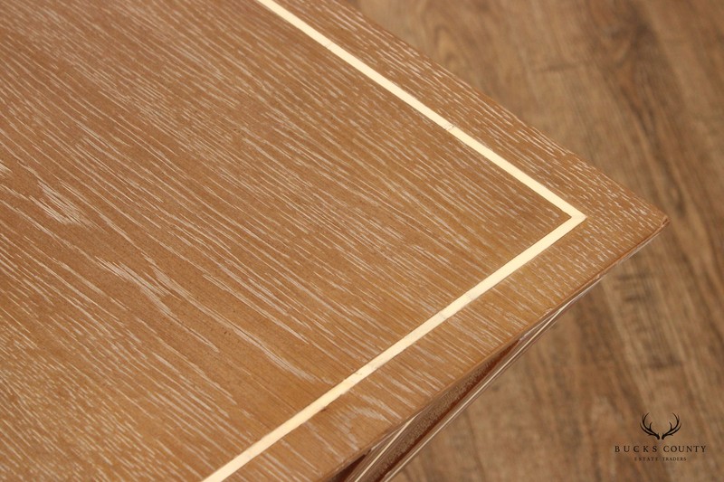 Contemporary Geometric Inlaid Oak Side Table gallery