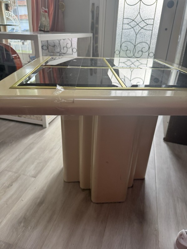 Vintage MCM MID CENTURY art deco coffee side table post modern 80s 90s mirrored gallery