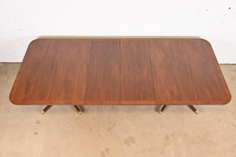 Kittinger Georgian Banded Mahogany Double Pedestal Extension Dining Table gallery