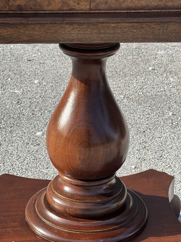 Antique EMPIRE Drop Leaf 2-Drawer Sewing/Work Table W/Glass Knobs**BEAUTIFUL** gallery