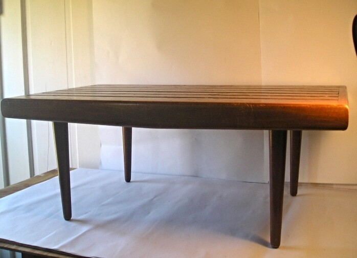 A Good Mid Century Wood Slat Coffee Table gallery