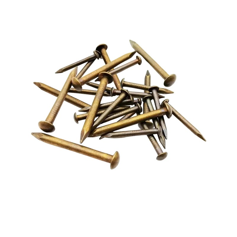 100pcs Vintage Round Cut Galv Nails (6d), c.1910, Antique/Furniture Projects Bra gallery