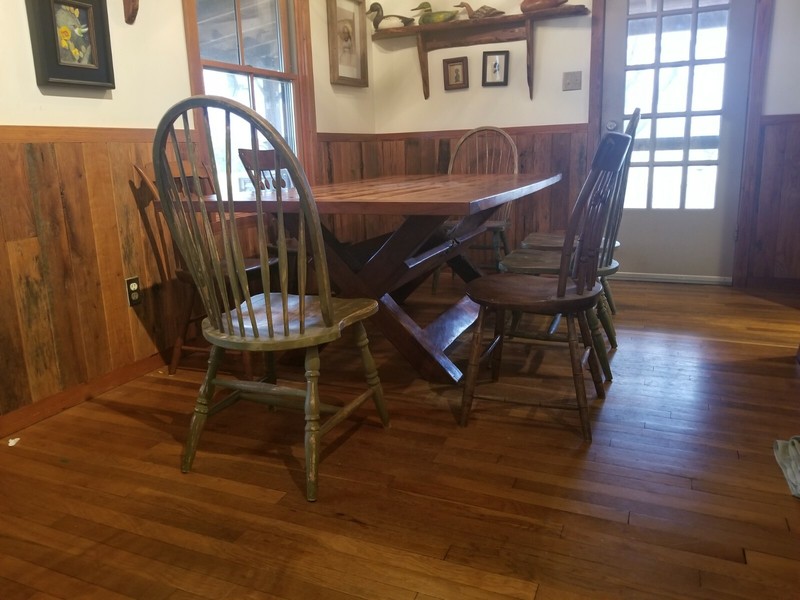 Custom Made Cross Buck Mesquite and Oak Dining Table Excellent Condition gallery