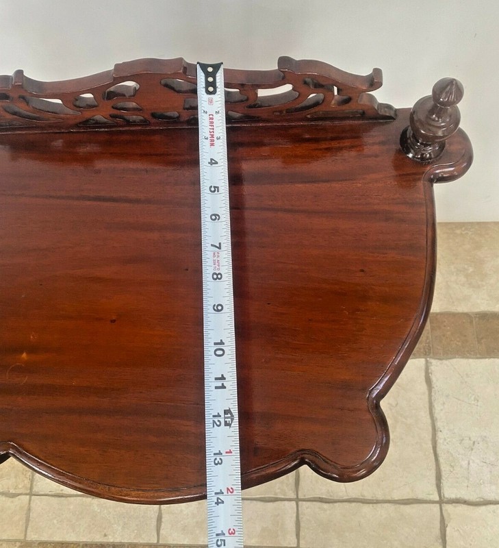 Vintage Victorian Table Magazine Rack bottom storage Chinese Chippendale gallery