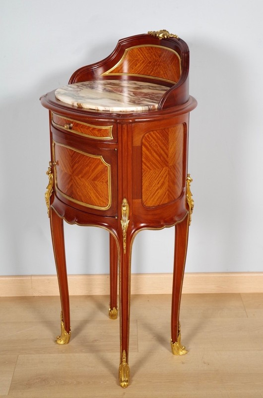 Louis XV Style Bedside Table Signed Rinck gallery
