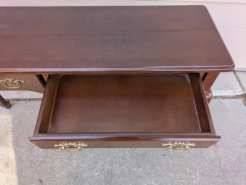Vintage Bombay Company Queen Anne Mahogany Wood Console Sofa Table 2-Drawer M97 gallery