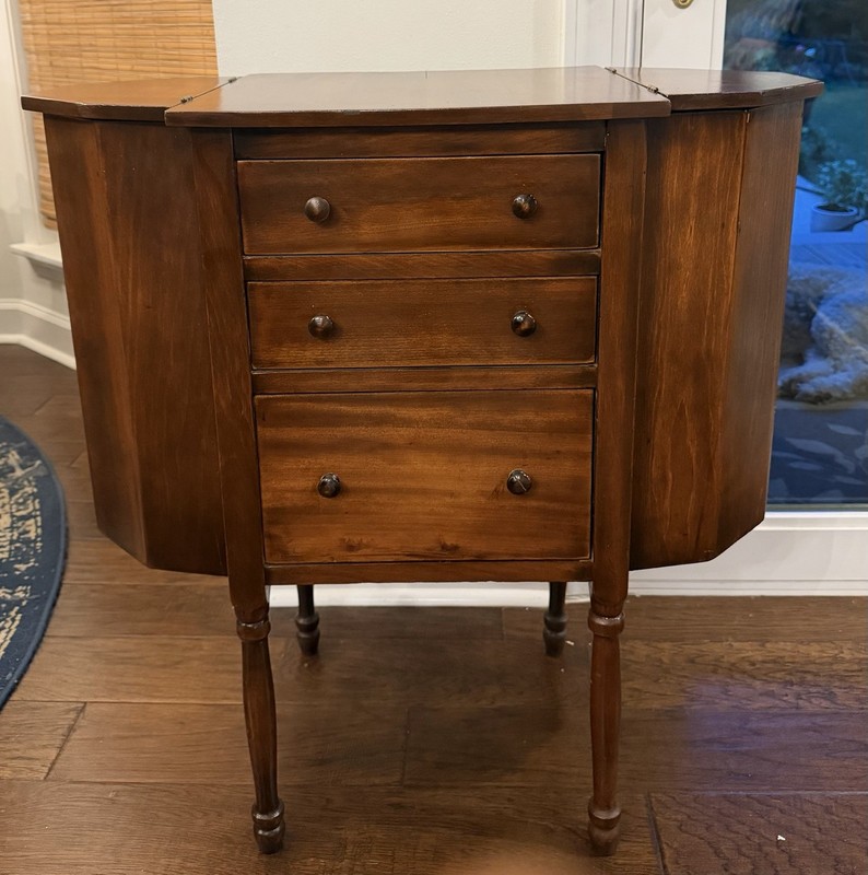 Gorgeous Vintage Martha Washington Mahogany Wood Sewing Cabinet Table gallery