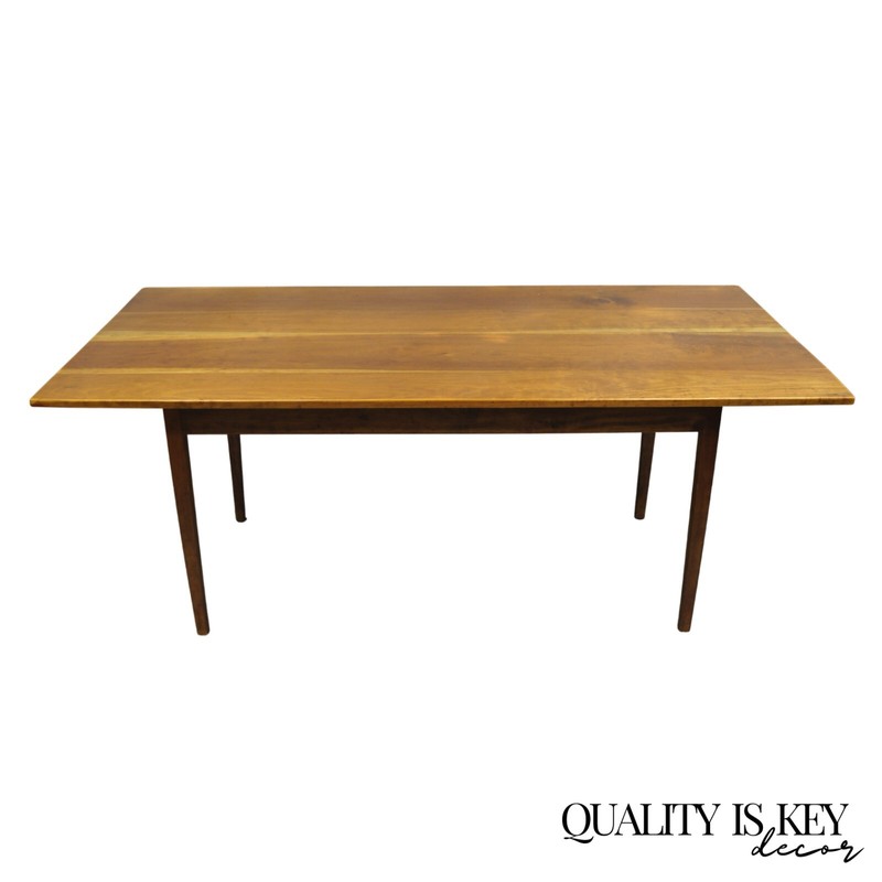 Vintage Primitive Farmhouse Solid Cherry Wood 72″ Long Dining Table