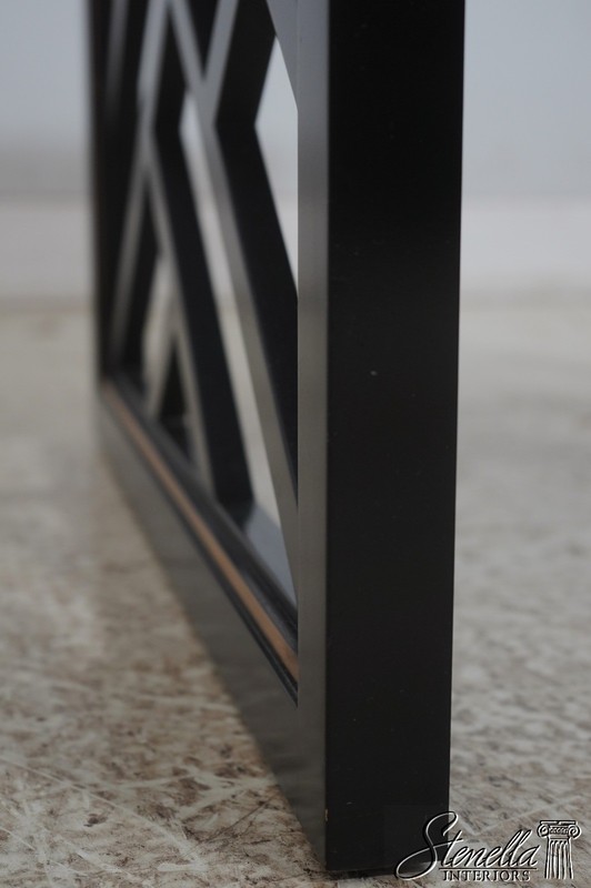 70339: KINDEL Varney & Sons Black Lacquered Trellis Lamp Table gallery