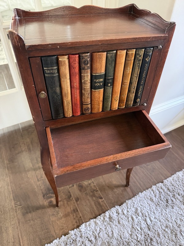 Louis XVI Style 19th Century Night Table Faux Books Mahogany Kingwood Rare gallery