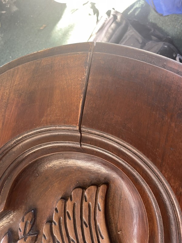Antique Eagle Hand Carved Etched End Coffee Table gallery