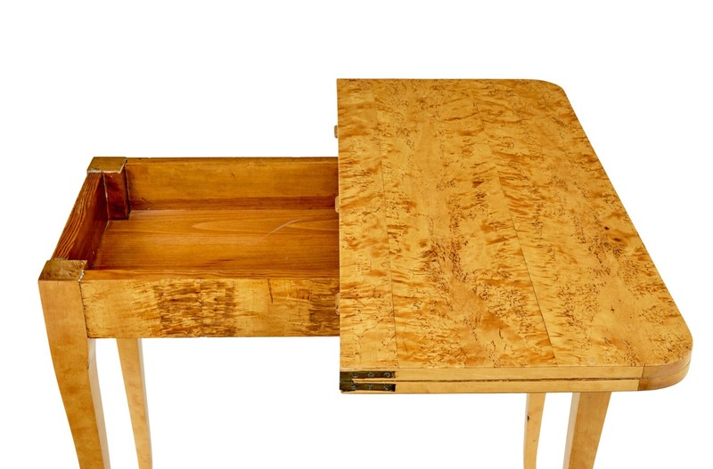 19TH CENTURY SWEDISH BURR BIRCH TEA TABLE gallery