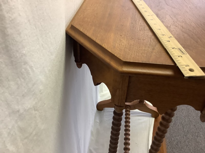 Antique Victorian Table Turned Bobbin Spindle Spool Legs Late 1800's gallery