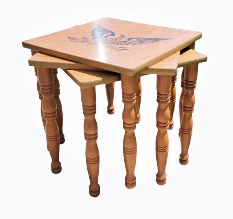 Set Vtg Mcm Stacking Nesting Tables TV Snack Plant Stand EAGLE gallery