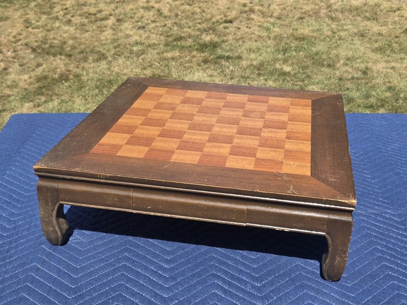 Vintage Asian Chinese Custom Chess Table with drawer 22 X 22 X 7″