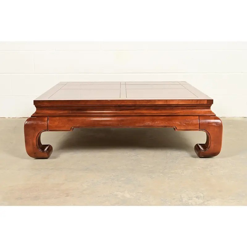 Henredon Hollywood Regency Chinoiserie Mahogany Coffee Table, Circa 1970s gallery