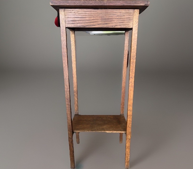 Antique Mission Oak Plant Stand / Pedestal – Arts & Crafts Era (c. 1900-1920)