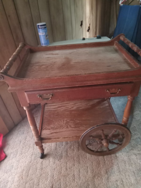 Antique Table Cart Tray Tea Bar Liquor Server Console End Side Vintage gallery