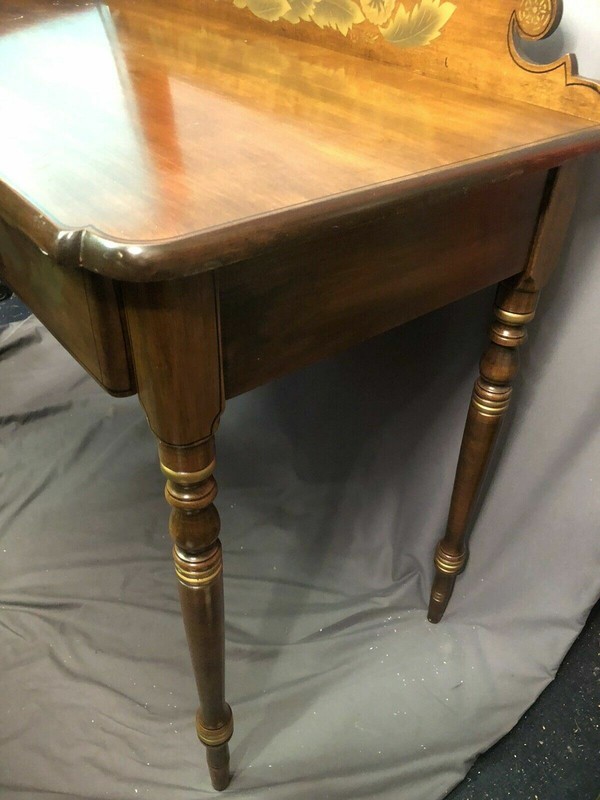 Lambert Hitchcock Federal Style Two Drawer Wood Writing Desk Mid 20th Century gallery