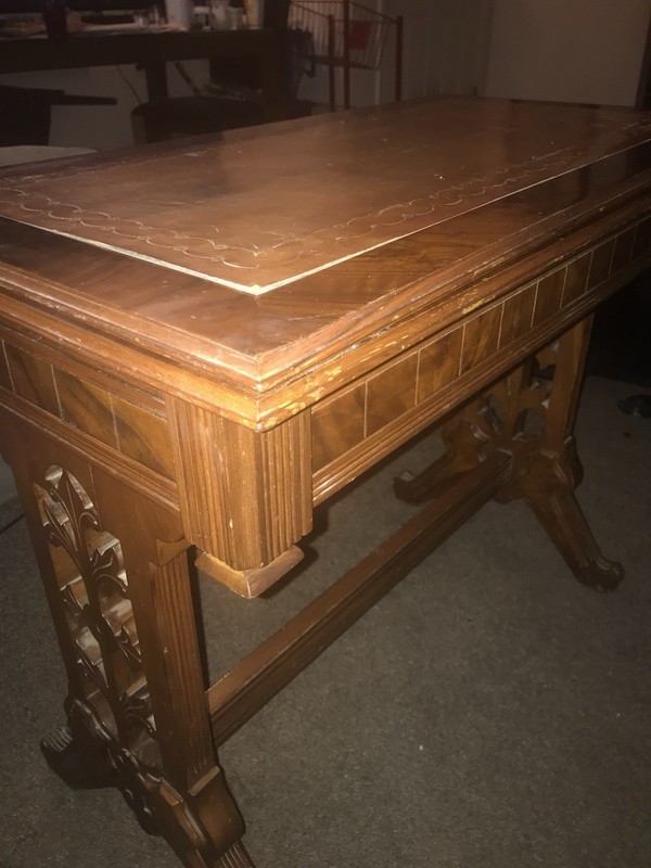 Antique Leather Top Game Table gallery