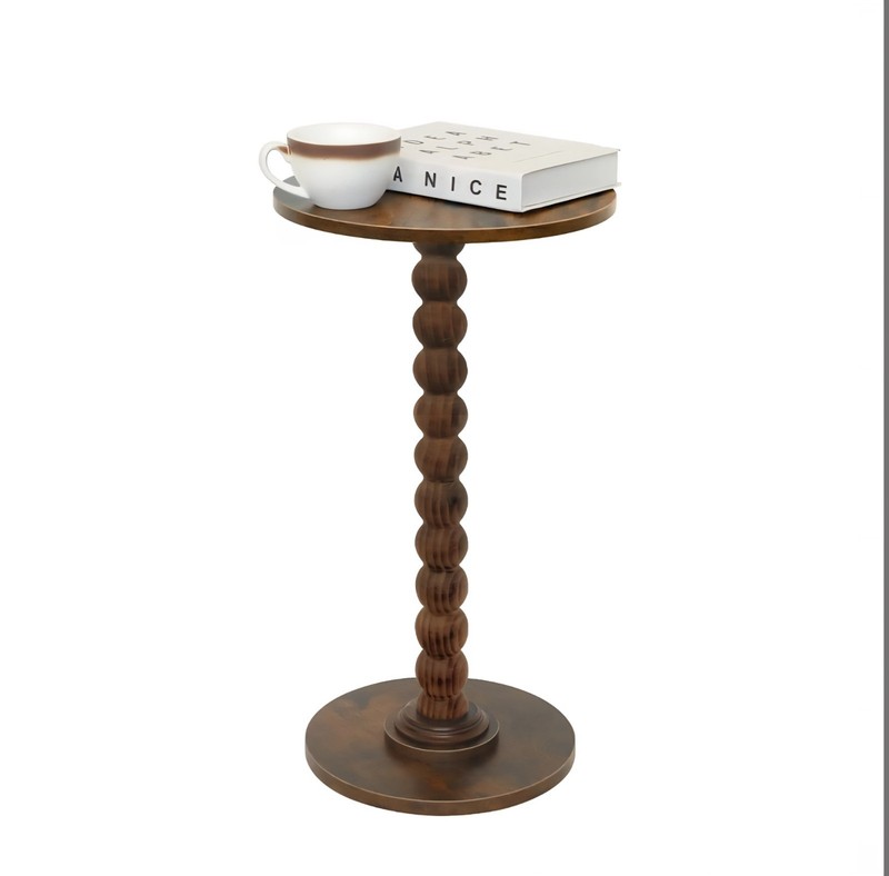 2 Side tables, round, brown, unique, vintage, boho, clean girl vibes gallery