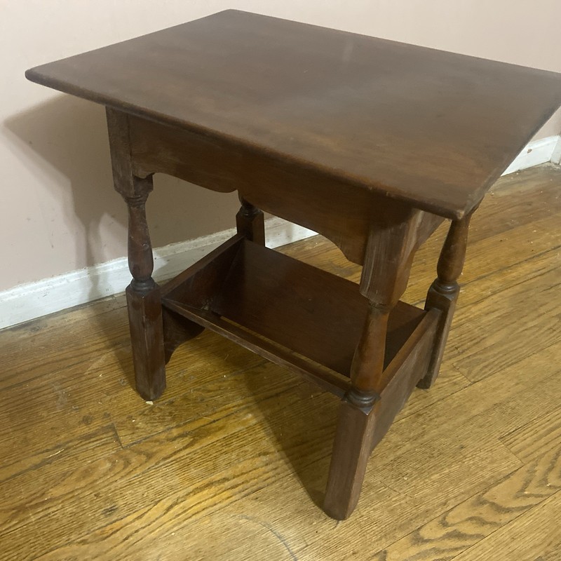 Antique L & J G Leopold Stickley Jacobean Cherry Wood One Drawer End Side Table gallery