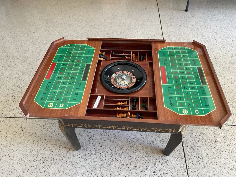 Vintage Handcrafted Italian Multi-Game Table-Sorrento Italy-Notturno Intarsio gallery