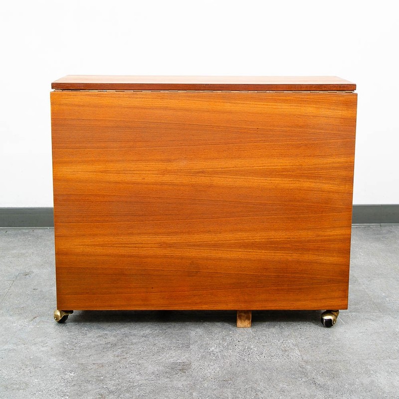 Mid Century Danish Modern Dining Table Drop Leaf Gate Leg Folding Teak MCM gallery