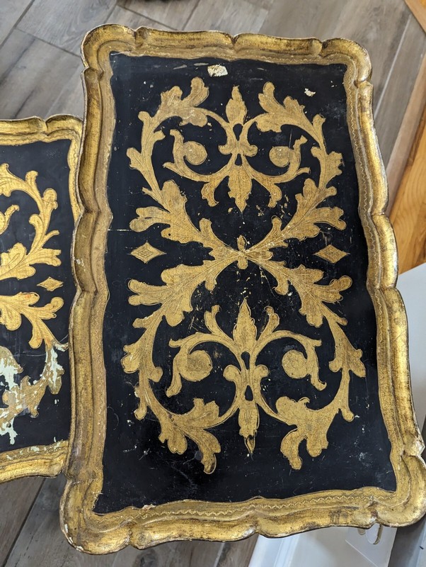 Vintage 3 Florentine Italian Gold Nesting/Stacking Tables End Hollywood Regency gallery