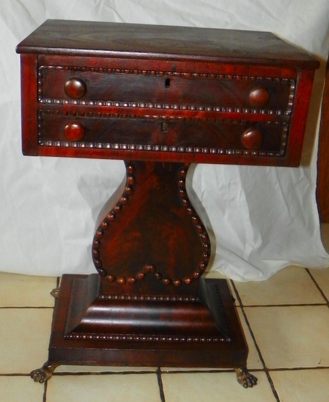 Flame Mahogany One Board Top Sewing Cabinet / Nightstand (T436) (NS86)