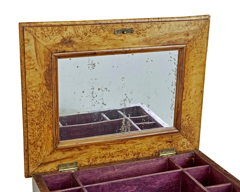 MID 19TH CENTURY SWEDISH BURR BIRCH WORK TABLE gallery