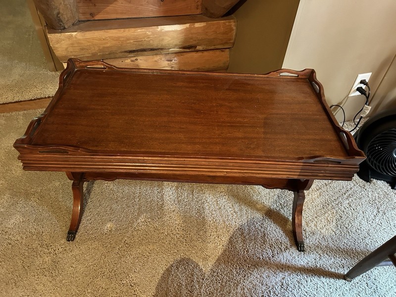 Vintage Mahogany SC Coffee Table Mid-Century with Claw Feet gallery