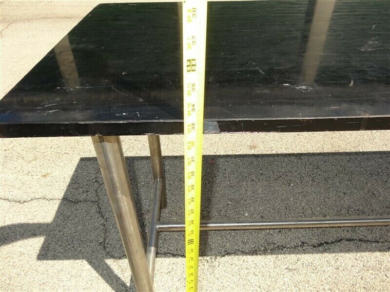 Antique Deco Brushed Chrome Butcher Block Industrial Table Base 6 FEET X 2 FEET gallery