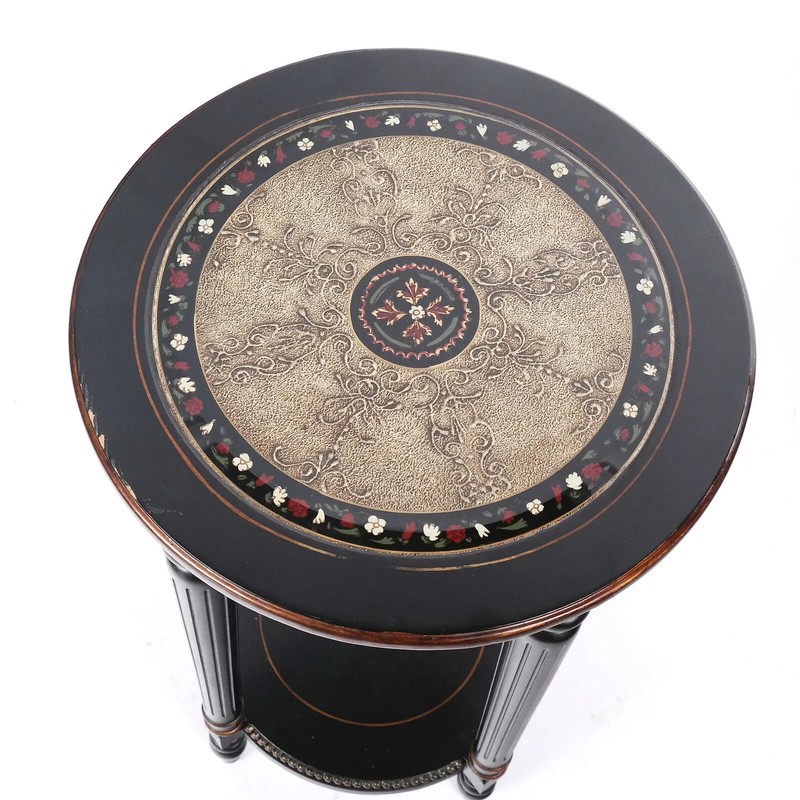 Black & Gilt Painted Gueridon Table gallery