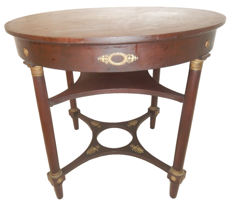 French Empire Center table with ormoulu Brass Mahogany