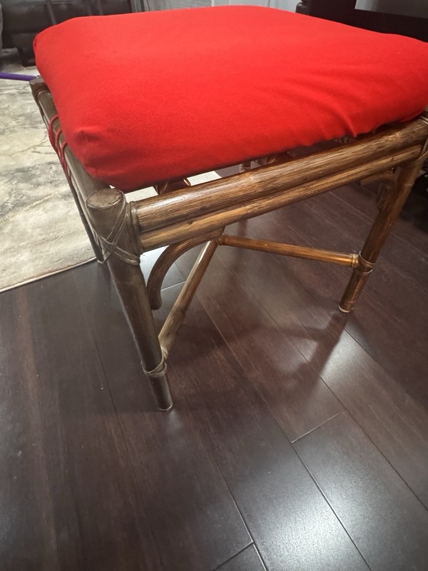 Vintage McGuire Rattan Side Table/ottoman￼ Mid Century Modern MCM Boho gallery