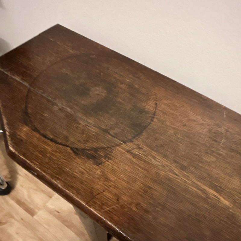 Antique Wooden Rectangular Side Table Brown Original Fully Assembled Indoor gallery
