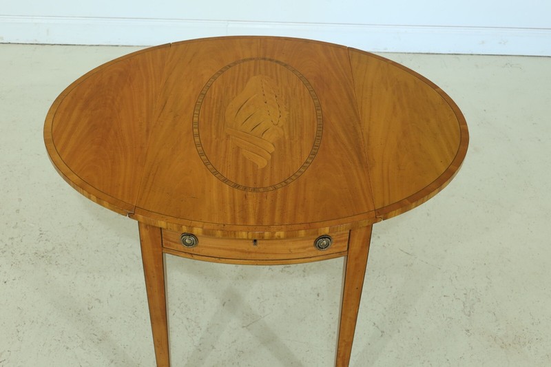32200EC: English Custom Made Satinwood Inlaid Pembroke Table gallery