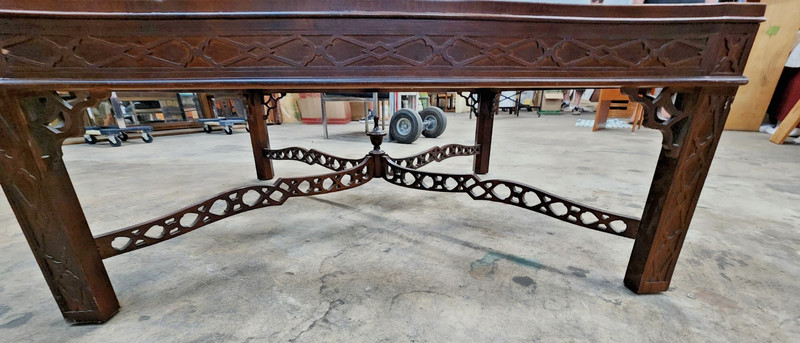 Chinese Chippendale Drexel Heritage Octagon Center Table 4 Beveled Glass Pieces gallery