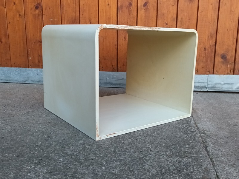 70s Vintage Table Retro Side Table Post Modern Wood Cubus Space Age 80s gallery